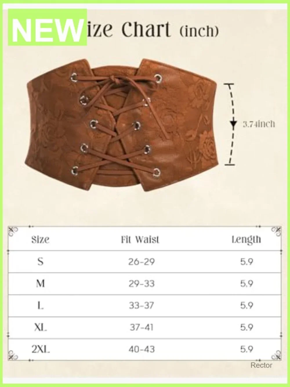 Wide Waist Corset Belt Lace Up Front